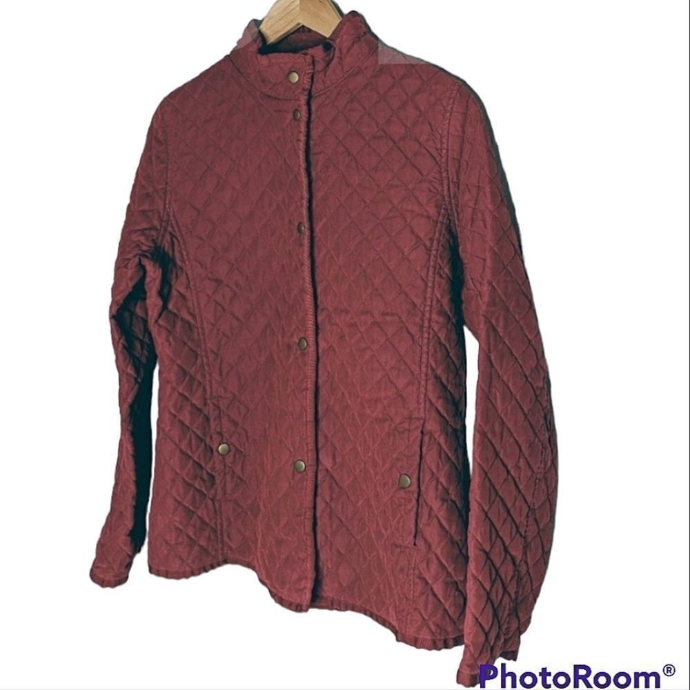 Vintage Dayton's Fieldgear Dark Red Quilted Snap-Up Fitted Jacket size L